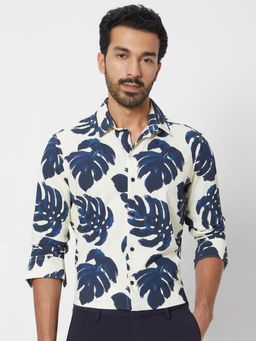 Mufti - Off White Floral Men Shirt