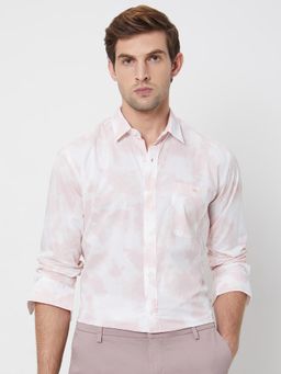 Mufti - Soft Pink Tie and Dye Men Shirt