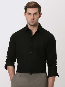Mufti - Jet Black Solid/Plain Men Shirt
