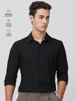 Mufti - Jet Black Solid/Plain Men Shirt