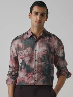 Mufti - Dusty Rose Abstract Men Shirt