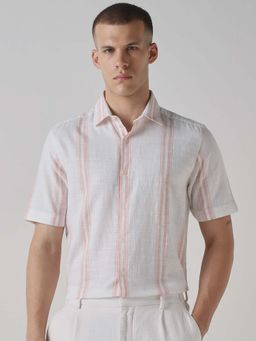 Mufti - Rich Eggshell Stripes Men Shirt