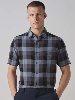 Mufti - Muted Blue Checks Men Shirt