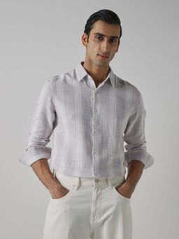 Mufti - Muted Plum Purple Stripes Men Shirt