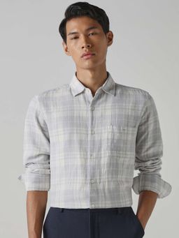 Mufti - Light Grey Checks Men Shirt