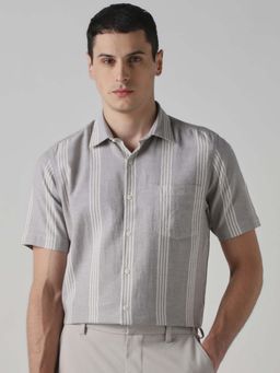 Mufti - Muted Grey Stripes Men Shirt