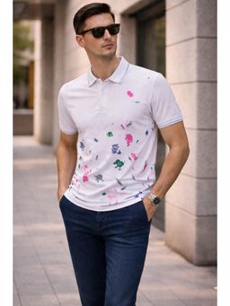 Parcel Yard - Stylized Print Half Sleeve Polo Cotton T-Shirt For Men