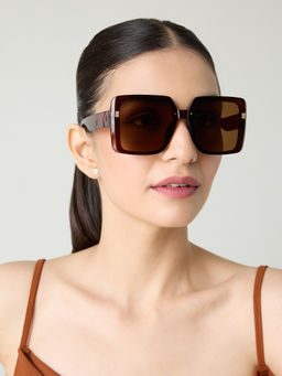 Pipa Bella by Nykaa Fashion - Edgy Brown Square Shaped Sunglasses (M)