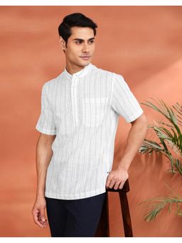 Fabindia - White Cotton Mid Placket Shirt