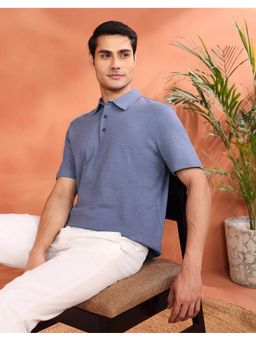 Fabindia - Blue Cotton Polo Tshirt