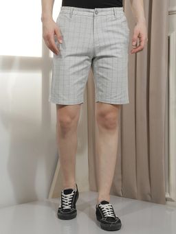 CRIMSOUNE CLUB - Men's Grey Checked Shorts