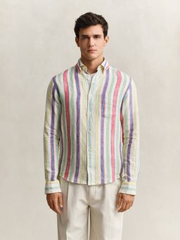 GANT - Men Multicolour Striped Linen Shirt