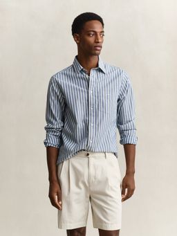 GANT - Men Blue Dobby Striped Cotton Shirt
