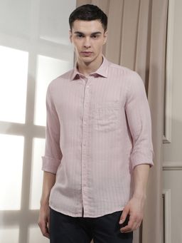 CRIMSOUNE CLUB - Men's Pink Vertical Stripes Shirt