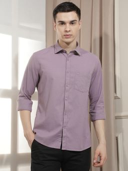 CRIMSOUNE CLUB - Men's Purple Jacquard Shirt