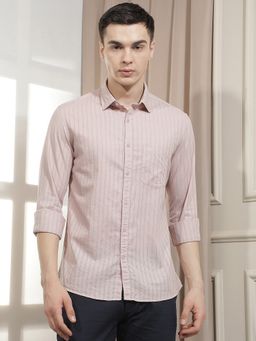 CRIMSOUNE CLUB - Men's Purple Vertical Stripes Shirt