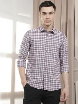 CRIMSOUNE CLUB - Men's Purple Checked Shirt