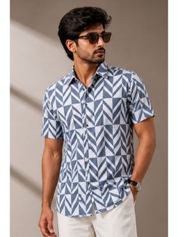 Parcel Yard - Men's Casual Blue Summer Shirt
