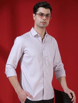 CRIMSOUNE CLUB - Men's Purple Printed Shirt