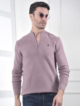 CRIMSOUNE CLUB - Men's Purple Jacquard Sweater