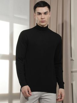 CRIMSOUNE CLUB - Men's Black Turtle Neck Sweater