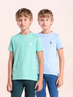 U.S. POLO ASSN. - Boys Comfort Fit Solid T-shirt - Pack of 2