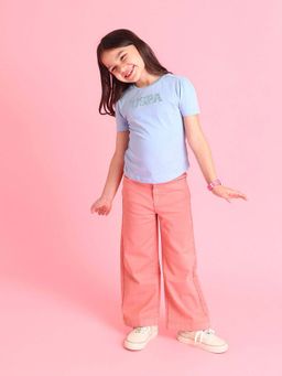 U.S. POLO ASSN. - Girls Cotton Embellished Regular Fit T-shirt