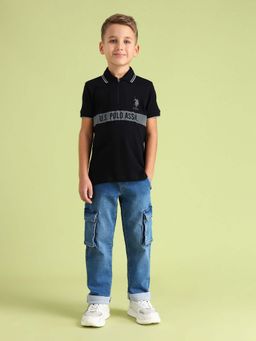 U.S. POLO ASSN. - Boys Brand Printed Cotton Polo T-shirt