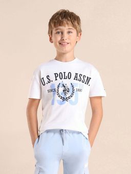 U.S. POLO ASSN. - Boys Cotton Printed Regular Fit T-shirt