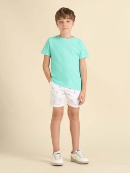 U.S. POLO ASSN. - Boys Blue Cotton Printed Regular Fit T-shirt