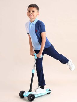 U.S. POLO ASSN. - Boys Colour Block Regular Fit Polo T-shirt