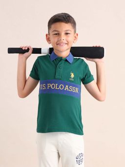 U.S. POLO ASSN. - Boys Cotton Printed Regular Fit Polo T-shirt