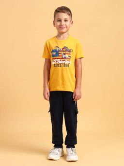 U.S. POLO ASSN. - Boys Yellow Round Neck Printed T-shirt