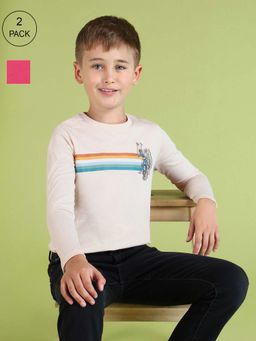 U.S. POLO ASSN. - Boys Cotton Printed Regular Fit T-shirt - Pack of 2