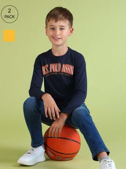 U.S. POLO ASSN. - Boys Cotton Printed Regular Fit T-shirt - Pack of 2