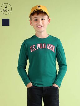 U.S. POLO ASSN. - Boys Cotton Printed Regular Fit T-shirt - Pack of 2