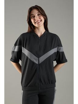 DOMIN8 - Women's Short Sleeve Textured Jacket-Black