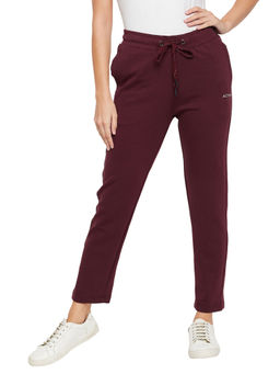Cantabil - Women Wine Solid Casual Track Pant