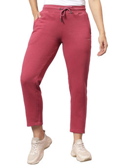 Cantabil - Women Coral Solid Casual Track Pant