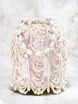 Peora - Potli Bags Evening Bags Ethnic Bride Purse with Drawstring Pink - P45PK