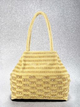 Peora - Potli Bags Evening Bags Ethnic Bride Purse with Drawstring Gold - P67G