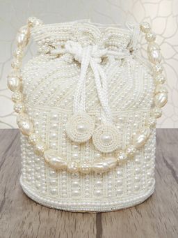 Peora - Potli Bags Evening Bags Ethnic Bride Purse with Drawstring Silver - P98W