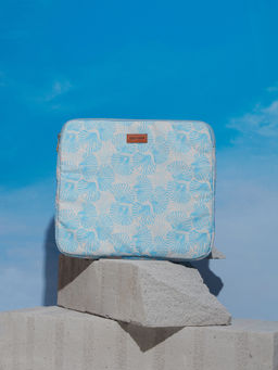 Pipa Bella by Nykaa Fashion - Beachy Blue & Grey Floral Jane Laptop Sleeve