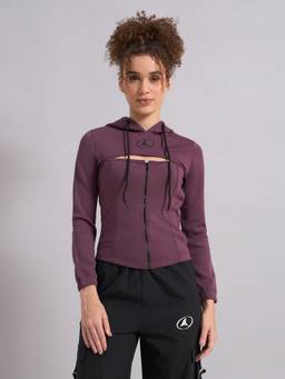 Fitleasure - Women Goodie Snug-Fit Purple Hoodie