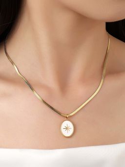 Salty - Women White Enamel Star Charm Necklace