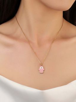 Salty - Women Pink Humza Evil Eye Necklace