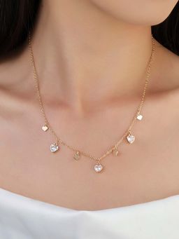 Salty - Women Crystal Heart Tassel Necklace