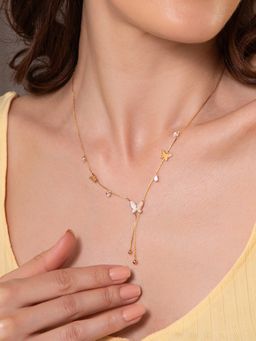 Salty - Women White Radiant Butterfly Tassel Necklace