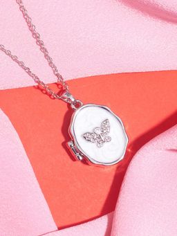 Salty - Women White Secret Keepsake Openable Silver Necklace