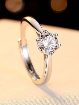 Salty - Women White Brilliant Dazzling Crystal Ring